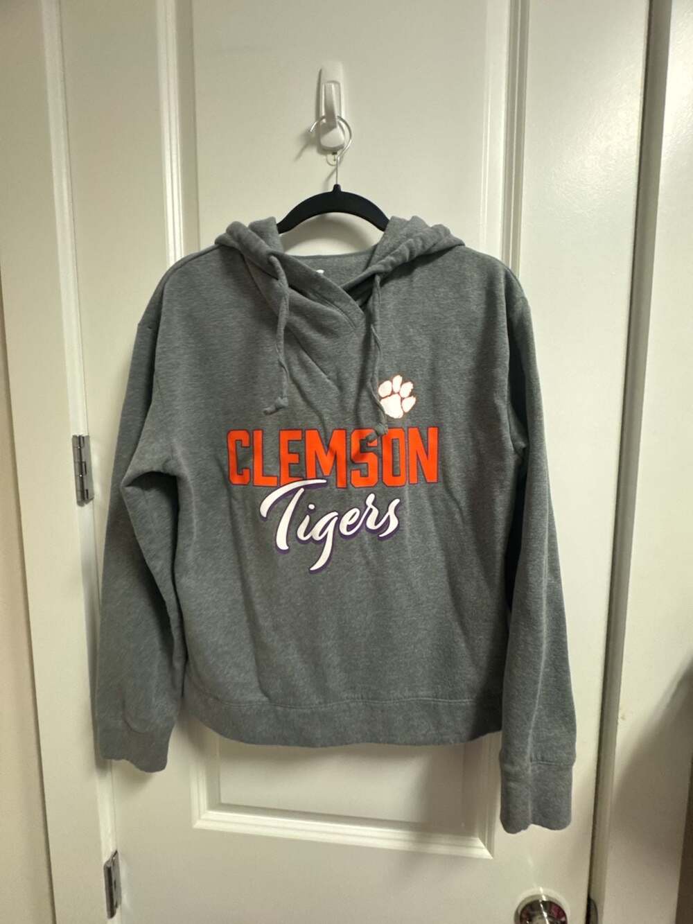 Clemson Tigers Women's Script Favorite Pullover Hoodie - Heather Gray